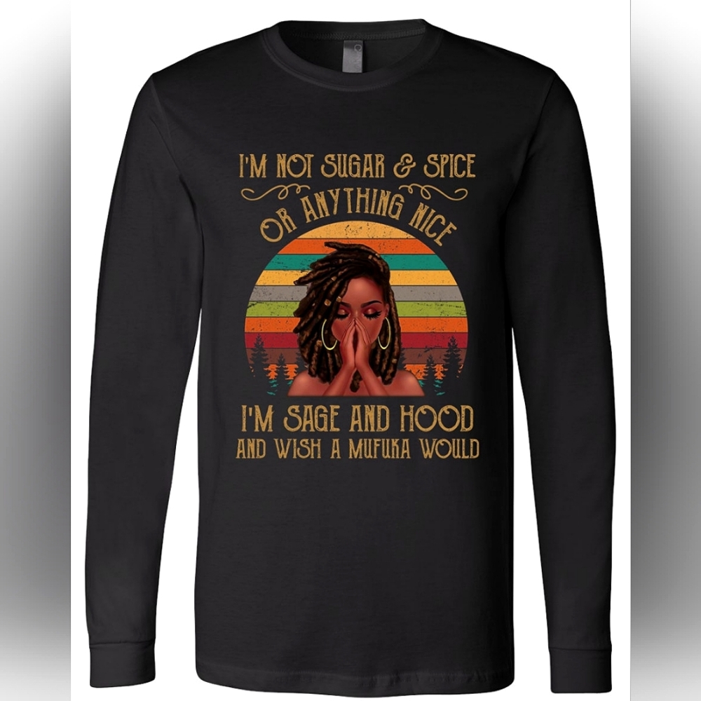 Black Graphic Long Sleeve Tee